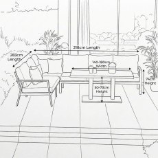 Phoenix L Shape Sofa Set & Rectangular Extending Table