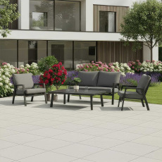 Zara 2 Seat Sofa Set with Rectangular Coffee Table in Grey Zara 2 Seat Sofa Set with Rectangular Coffee Table in Grey