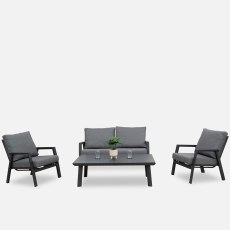 Zara 2 Seat Sofa Set with Rectangular Coffee Table in Grey Zara 2 Seat Sofa Set with Rectangular Coffee Table in Grey