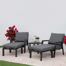 Zara 5pc Lounging Set with Square Side Table Zara 5pc Lounging Set with Square Side Table