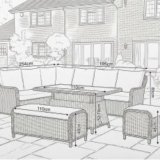 Ivy Lefthand Corner Sofa Dining Set
